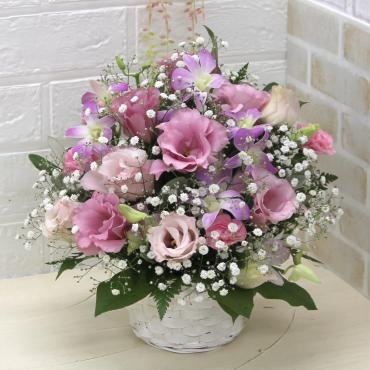 三島市お花の配達　お誕生日のピンク系アレンジメントをお届けしました｜「フローラント」　（静岡県三島市の花キューピット加盟店 花屋）のブログ