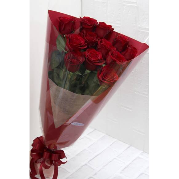 愛の告白　１ダース＜１２本＞赤バラの花束