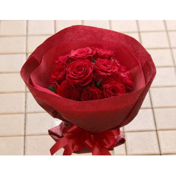 ★そのまま飾れるマジカルブーケ★１２本赤バラの花束 900106